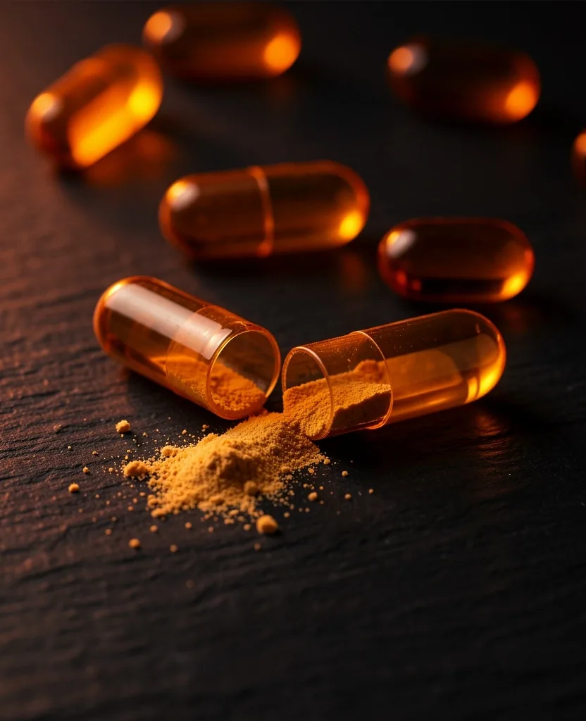 B-complex supplement capsules on a dark surface