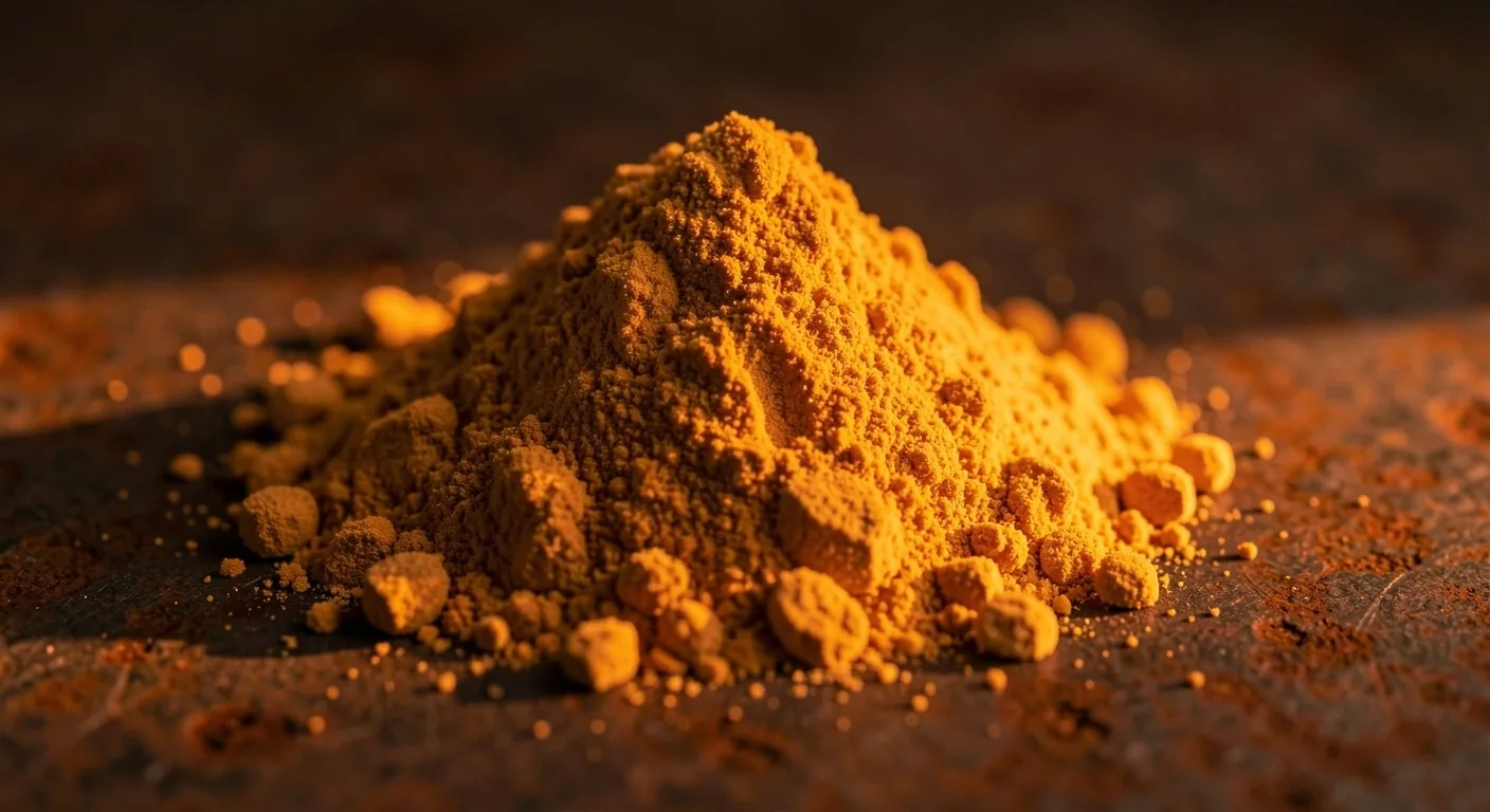 Close-up of botanical extract powder in warm light