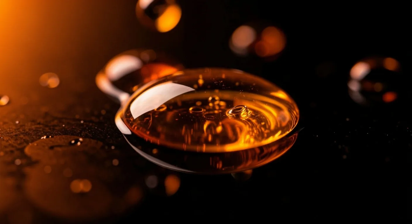 Botanical extract macro detail in warm studio light