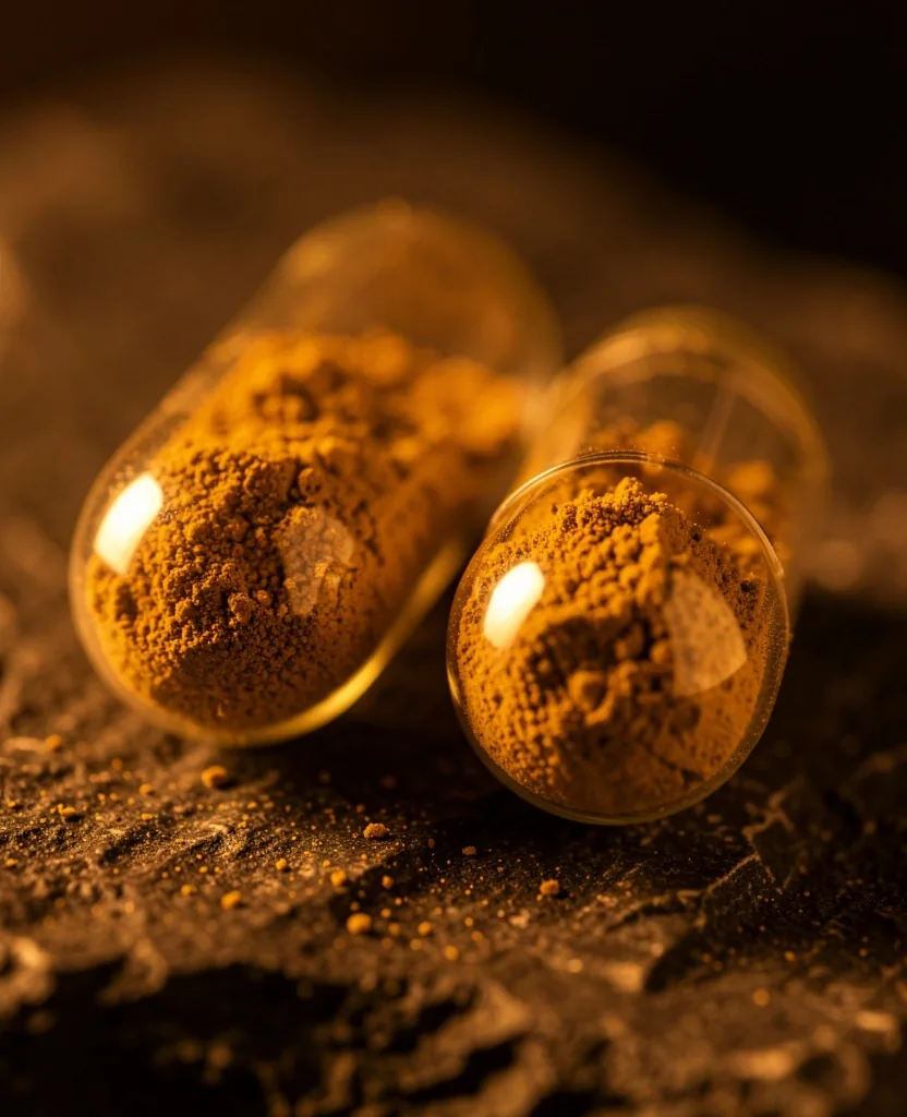 Natural capsules containing plant-derived powder for men's daily regimen